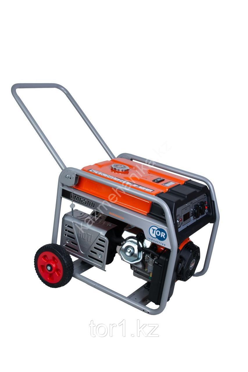 Генератор бензиновый TOR KM6500H 5,0 кВт 220В 27
л с кнопкой запуска и колесами 213022264 generator benzinovyj tor