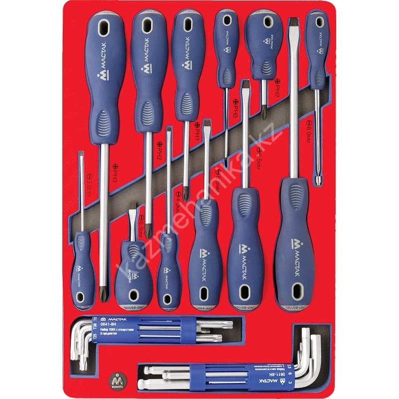 МАСТАК Набор отверток, шестигранников и TORX, ложемент, 27 предметов 2463