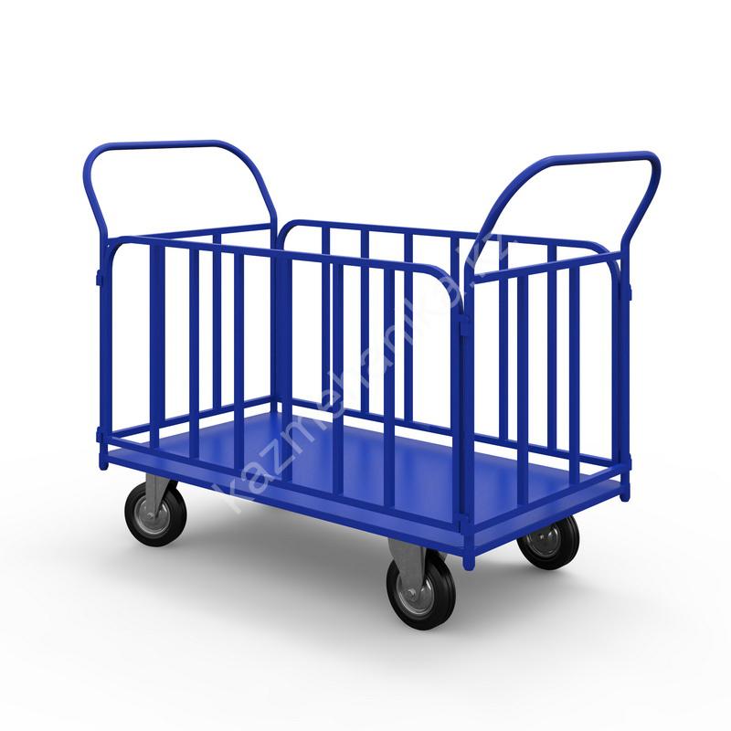 Тележка платформенная с трубчатыми бортами ТБ 3 (г/п 550 кг, 1000x600 мм, колеса черная резина 200 мм) 65 0332 a