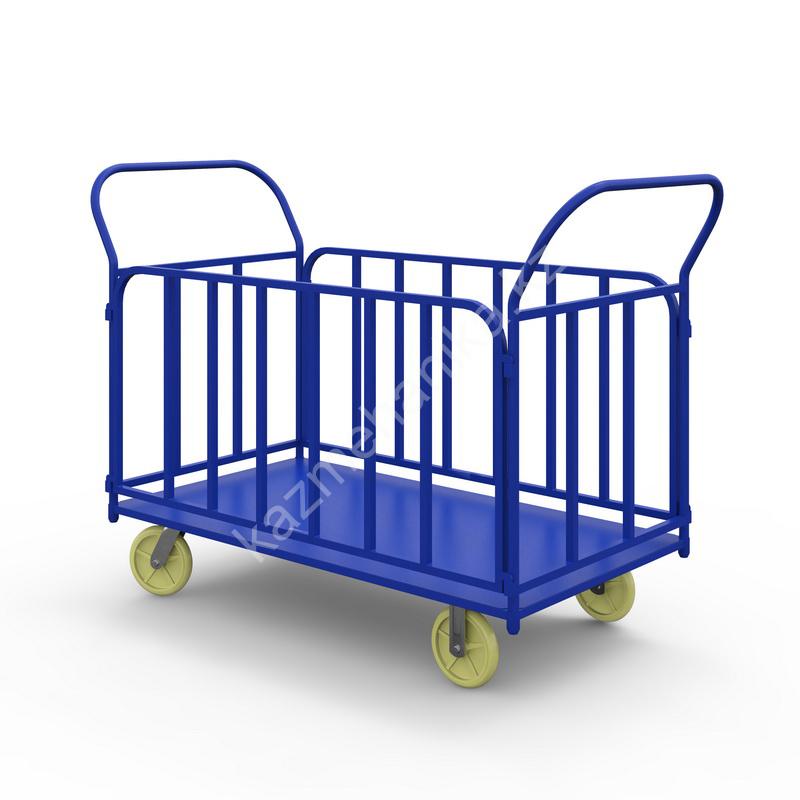 Тележка платформенная с трубчатыми бортами ТБ 5 (г/п 500 кг, 1200x700 мм, колеса чугун/полиуретан 200 мм) 65 0360 a