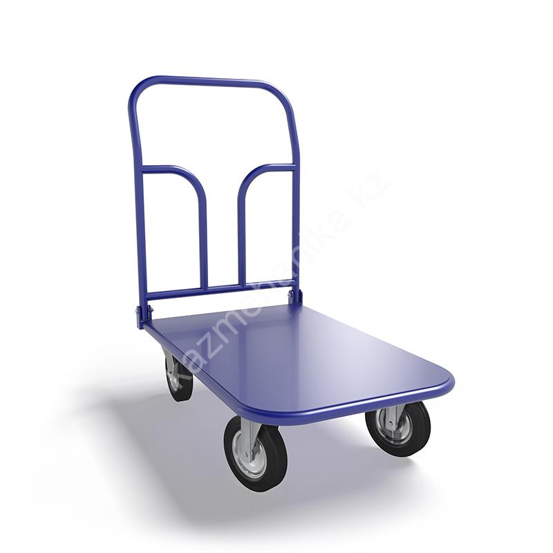 Платформенная тележка ТПСР 2 М (г/п 400 кг, 900x600 мм, колеса черная резина 160 мм, складная ручка) 65 0459 a