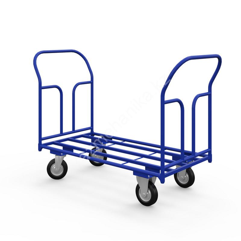 Тележка каркасная с двумя ручками ТКД 4 (г/п 500 кг, 1200x600 мм, колеса черная резина 200 мм) 65 0549 a