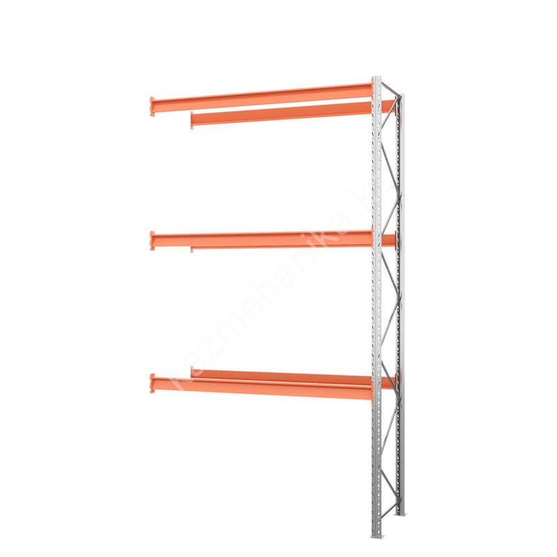 Секция приставная стеллажа металлического паллетного (5000х2700х1100 мм), 3 яруса 96 502711300P a