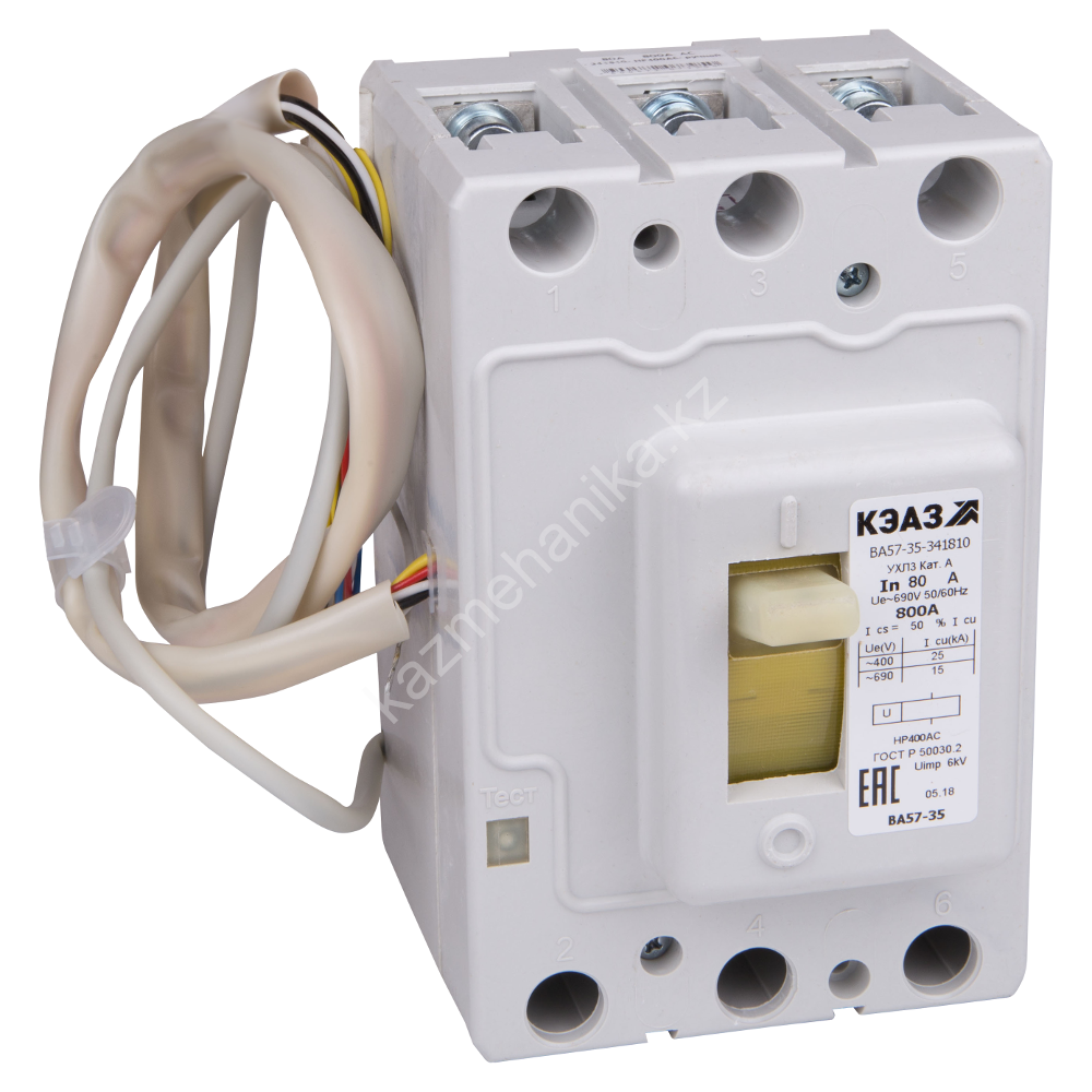 Выключатель автоматический ВА57-35-344710-80А-1000-690AC-НР230AC/220DC-УХЛ3-КЭАЗ va57 35 341810 1