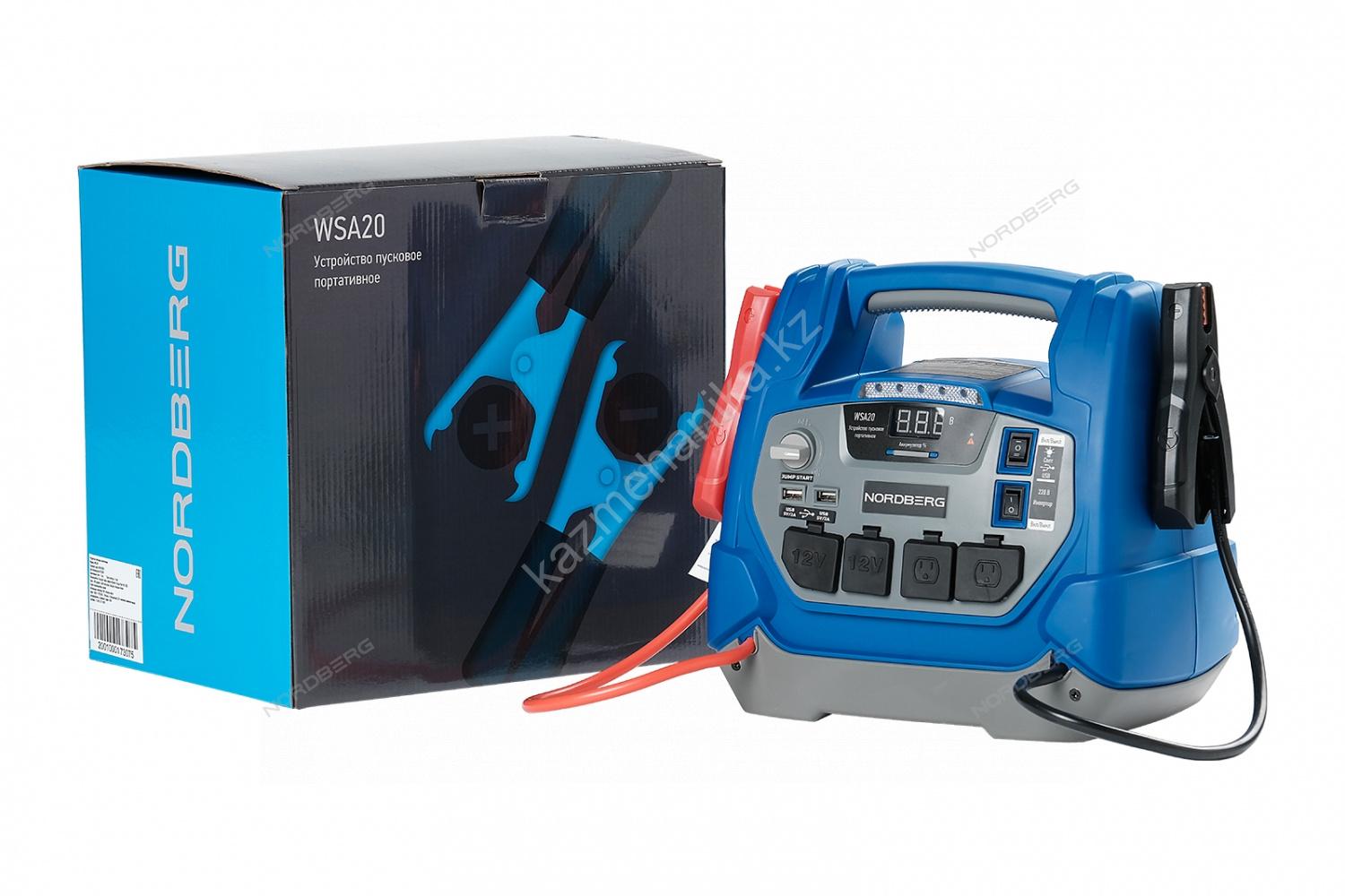 Устройство пусковое портативное 5/12V, емкость 18 Aч NORDBERG WSA20 Фотография: Устройство пусковое портативное 5/12V, емкость 18 Aч NORDBERG WSA20